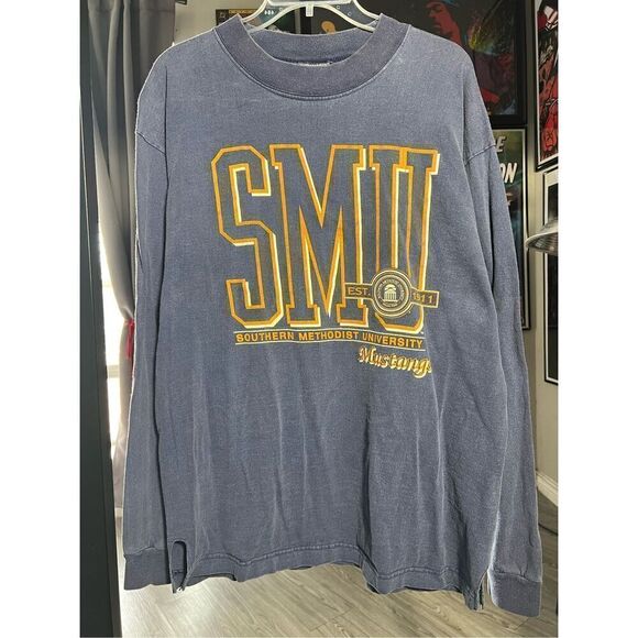 Vintage 90s Southern Methodist University Mustangs Longsleeve - Picture 1 of 7